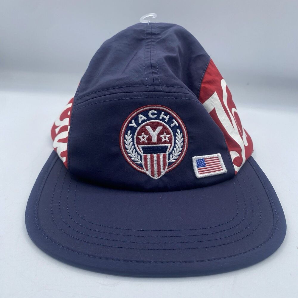 American Needle USA Yacht Hat Mens OSFA Red White Blue Strapback Nylon Sport NWT